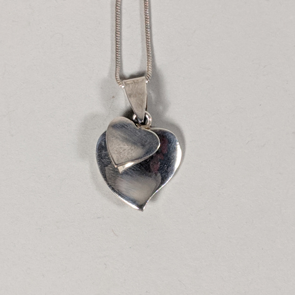 HEARTS Double Love 925 Sterling Silver Necklace - Picture 4 of 8